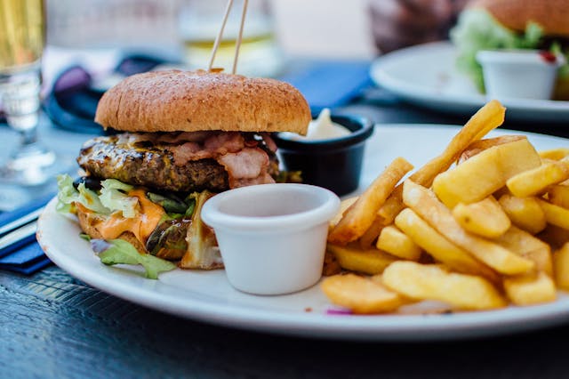 Burger and fries